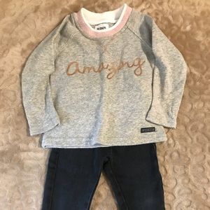 Baby Sweatshirt And matching black jeans